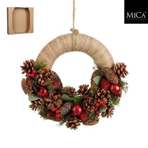 FUORIPORTA FIORI E SFERE MARRONE D.34 H.9